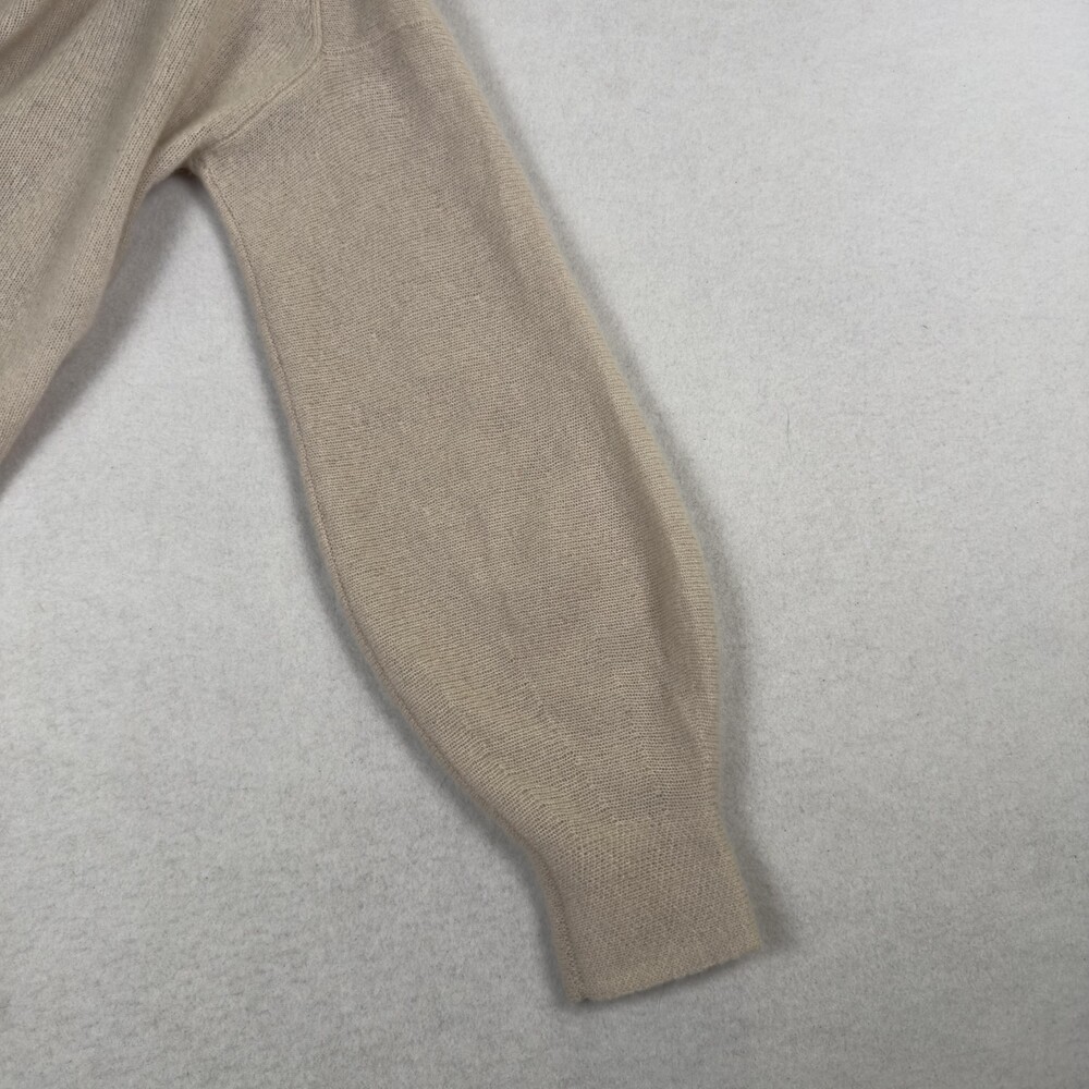 WHITE + WARREN 100% Cashmere Cardigan Open Front Classic Old Money Beige Size S - Picture 9 of 10